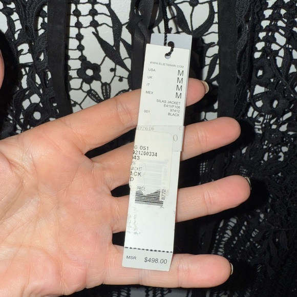 NWT Elie Tahiri SILAS Floral Crocheted Jacket Size M - Picture 4 of 11